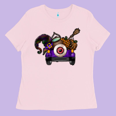 Halloween Truck Ladies Tee Designed By Cowhidedigitalart