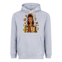 Heather Grey Just a girl who loves Fall afro woman Heavyweight Hoodie - NancyCooperArtShop