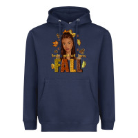 Navy Just a girl who loves Fall afro woman Heavyweight Hoodie - NancyCooperArtShop
