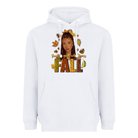 White Just a girl who loves Fall afro woman Heavyweight Hoodie - NancyCooperArtShop