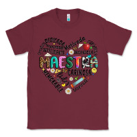 Burgundy retro maestra word Classic Tee - JahusDesignShop