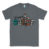 Charcoal Heather Happy Easter Classic Tee - CowhideDigitalArt