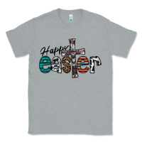 Heather Grey Happy Easter Classic Tee - CowhideDigitalArt