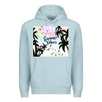 Blue Mist summer vibes with birds Premium Hoodie - TumblerDesignByShophia