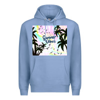 Colony Blue summer vibes with birds Premium Hoodie - TumblerDesignByShophia