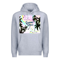 Heather Grey summer vibes with birds Premium Hoodie - TumblerDesignByShophia