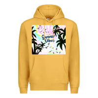 Mustard summer vibes with birds Premium Hoodie - TumblerDesignByShophia
