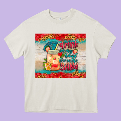 Drink In My Hand Toes In The Sand Tumbler Heavy Core Tee Designed By Hra Design Shop