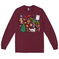 Burgundy nurse christmas Long Sleeve Tee - MaliasSmallBusiness