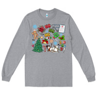Heather Grey nurse christmas Long Sleeve Tee - MaliasSmallBusiness