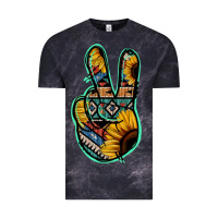 Cloud Black Aztec Sunflower Peace Sign Vintage Tee - Jasminsmagicworld