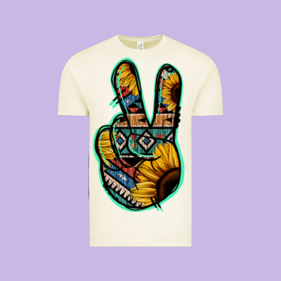 Aztec Sunflower Peace Sign Vintage Tee Designed By Jasminsmagicworld