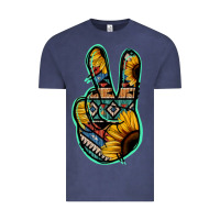 Vintage Denim Aztec Sunflower Peace Sign Vintage Tee - Jasminsmagicworld