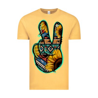Vintage Mustard Aztec Sunflower Peace Sign Vintage Tee - Jasminsmagicworld