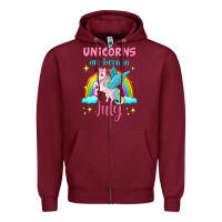 Burgundy unicorns are born in july Zipper Hoodie - Jasminsmagicworld