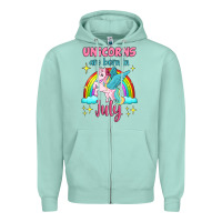 Seafoam unicorns are born in july Zipper Hoodie - Jasminsmagicworld