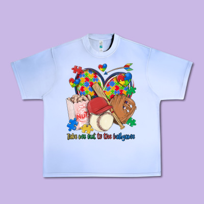 Take Me Out To The Ballgame  Autism Baseball Urban Heavy Tee Designed By Maliassmallbusiness