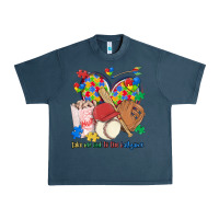 Midnight Navy take me out to the ballgame  autism baseball Urban Heavy Tee - MaliasSmallBusiness