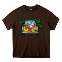 Chocolate Brown summer truck Heavy Core Tee - CowhideDigitalArt