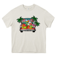 Cream summer truck Heavy Core Tee - CowhideDigitalArt