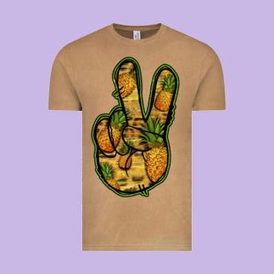 Pineapple Peace Sign Vintage Tee Designed By Jasminsmagicworld