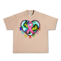 Burro heart earth and cancer ribbon Urban Heavy Tee - AdoDesignShop