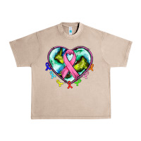 French Oak heart earth and cancer ribbon Urban Heavy Tee - AdoDesignShop