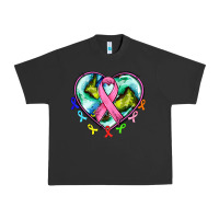 Pigment Black heart earth and cancer ribbon Urban Heavy Tee - AdoDesignShop