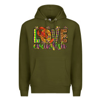 Army Green Mardi Gras love Crawfish Premium Hoodie - HowdyJamesFarm