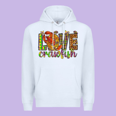Mardi Gras Love Crawfish Premium Hoodie Designed By Howdyjamesfarm
