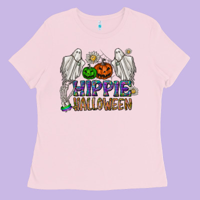 Hippie Halloween Ladies Tee Designed By Cowhidedigitalart
