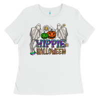 White hippie halloween Ladies Tee - CowhideDigitalArt