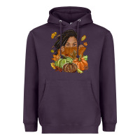 Plum Fall with black girl Heavyweight Hoodie - NancyCooperArtShop
