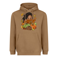 Toasted Coconut Fall with black girl Heavyweight Hoodie - NancyCooperArtShop