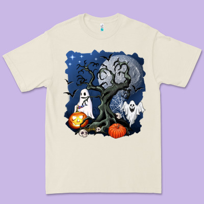 Halloween Tree And Ghosts Premium Tee Designed By Adodesignshop