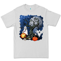 Dove Grey halloween tree and ghosts Premium Tee - AdoDesignShop