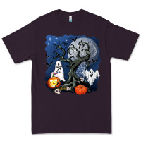 Plum halloween tree and ghosts Premium Tee - AdoDesignShop