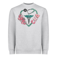 Heather Grey cna heart Heavyweight Sweatshirt - MaliasSmallBusiness