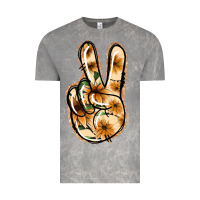 Cloud Rock Floral Gold Peace Sign Vintage Tee - Jasminsmagicworld