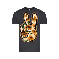 Vintage Black Floral Gold Peace Sign Vintage Tee - Jasminsmagicworld