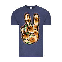 Vintage Denim Floral Gold Peace Sign Vintage Tee - Jasminsmagicworld