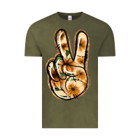 Vintage Olive Floral Gold Peace Sign Vintage Tee - Jasminsmagicworld
