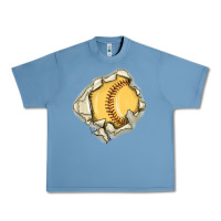 Pebble Blue softball Urban Heavy Tee - MaliasSmallBusiness
