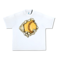 White softball Urban Heavy Tee - MaliasSmallBusiness