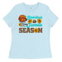 Baby Blue basketball is my favorite season Ladies Tee - HRA Design Shop