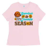 Bubblegum Pink basketball is my favorite season Ladies Tee - HRA Design Shop