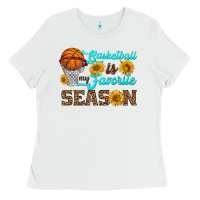 White basketball is my favorite season Ladies Tee - HRA Design Shop