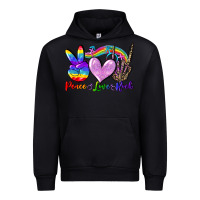 Black Peace love rock Urban Hoodie - FaDigitalArtStudio