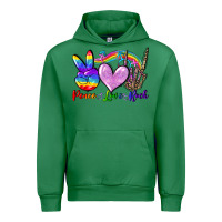 Emerald Peace love rock Urban Hoodie - FaDigitalArtStudio