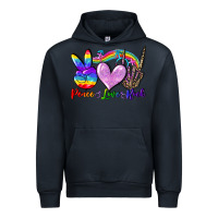 Navy Peace love rock Urban Hoodie - FaDigitalArtStudio